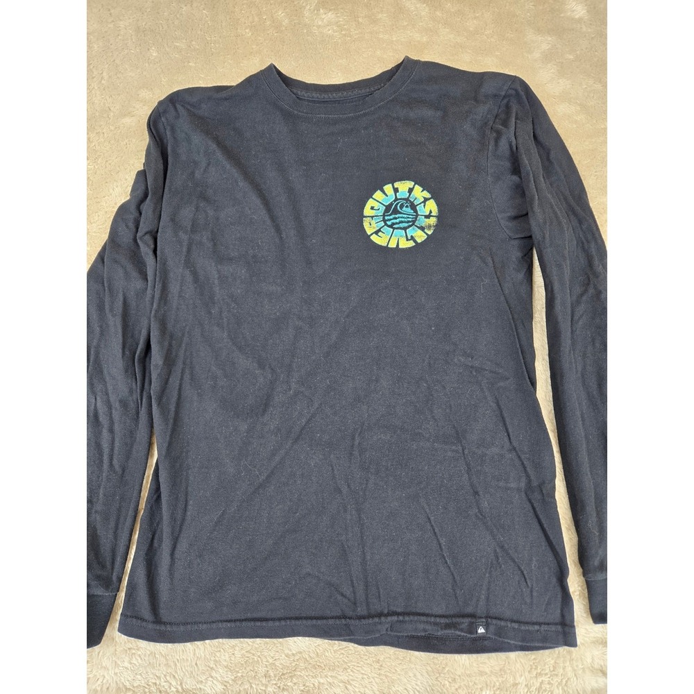 Quiksilver Mens Long Sleeve T Shirt‎ Graphic Surf Skate Black Size S